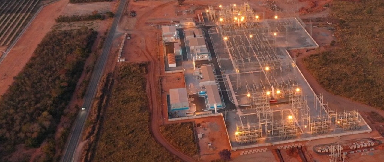 Primeiro ponto de distribuição da energia gerada pelos mais de um milhão de painéis do Parque Solar Arinos